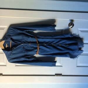 EUC Appraisal Chambray Western Shirt Dress Sz S